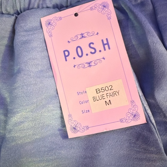 Posh Blue Wide Leg Pants with Elastic Waistband - Picture 6 of 7